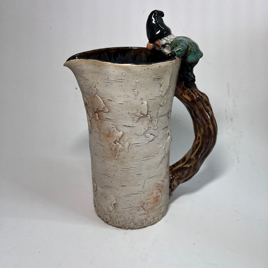 Gnome Birch Bark Stoneware Pitcher/Jug 5 Cup