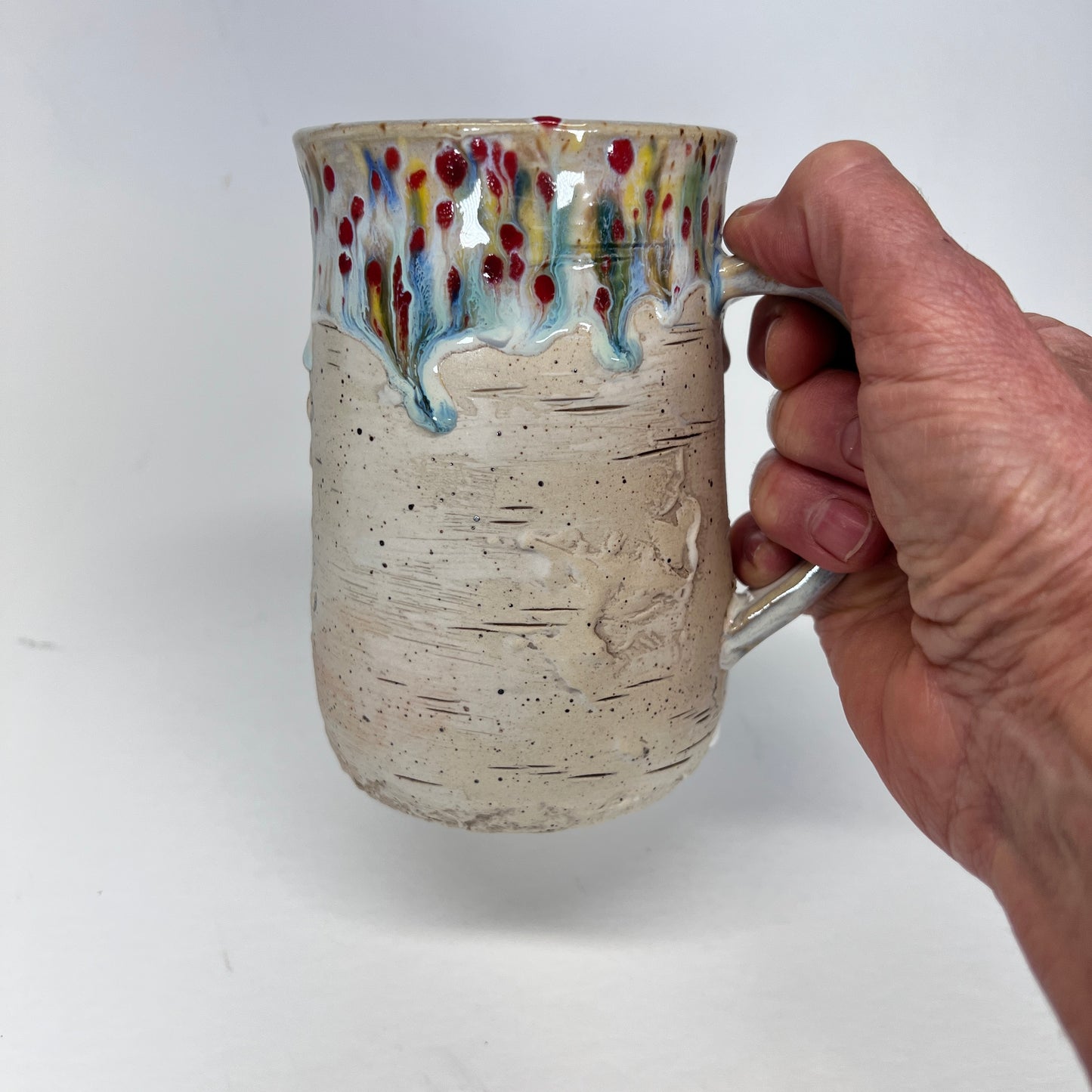 Birch Bark Stoneware Mug, 18 oz