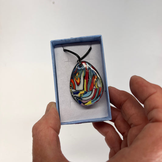 Rainbow of Colourful Porcelain Pendant