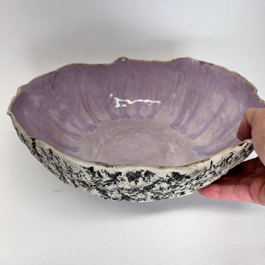 Large OOAK Stoneware Bowl, Lavender