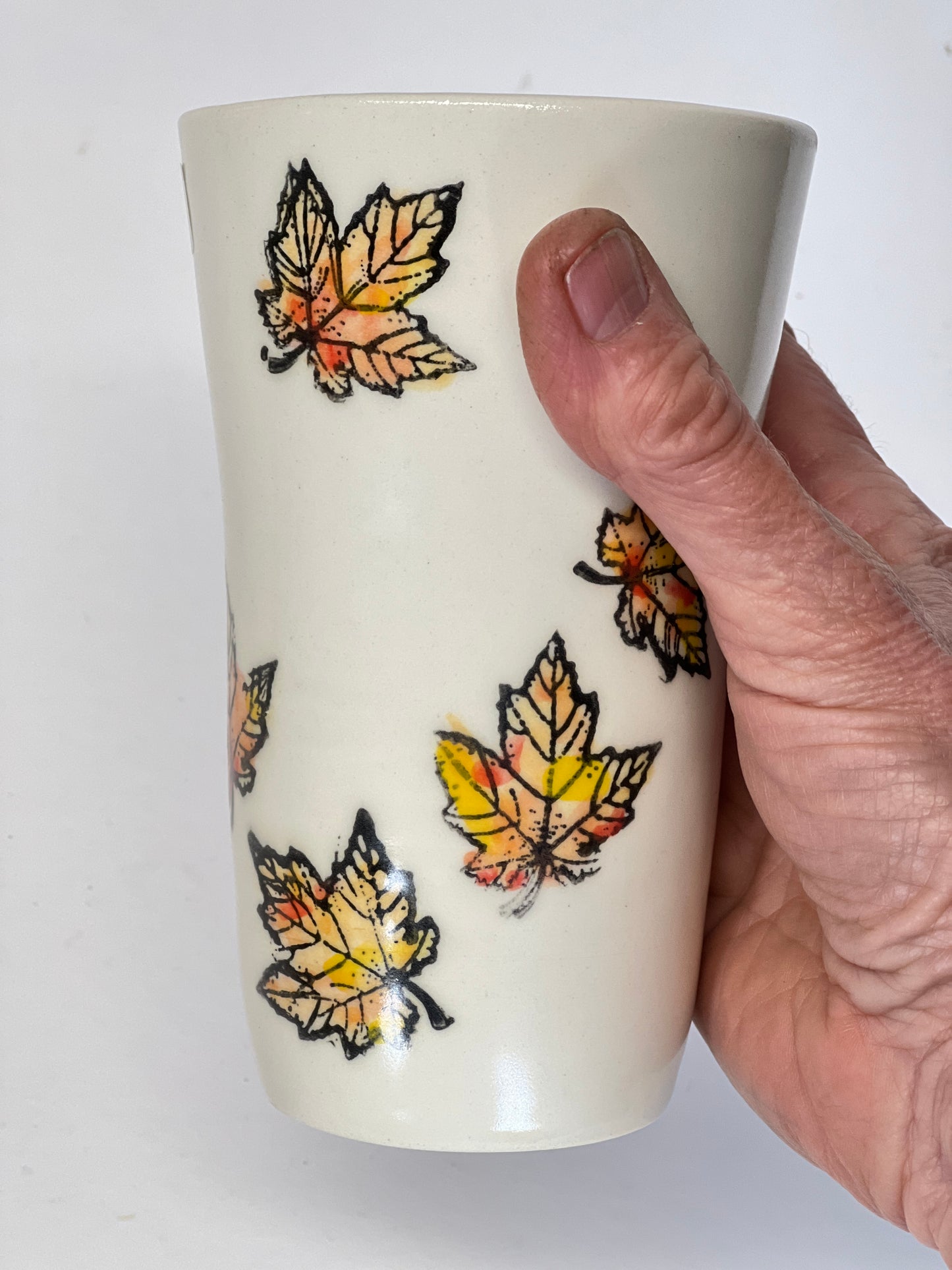 14 oz Maple Leaf Porcelain Tumbler