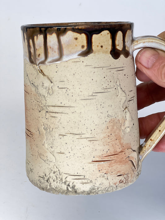 14 oz Stoneware Birch Bark Mug