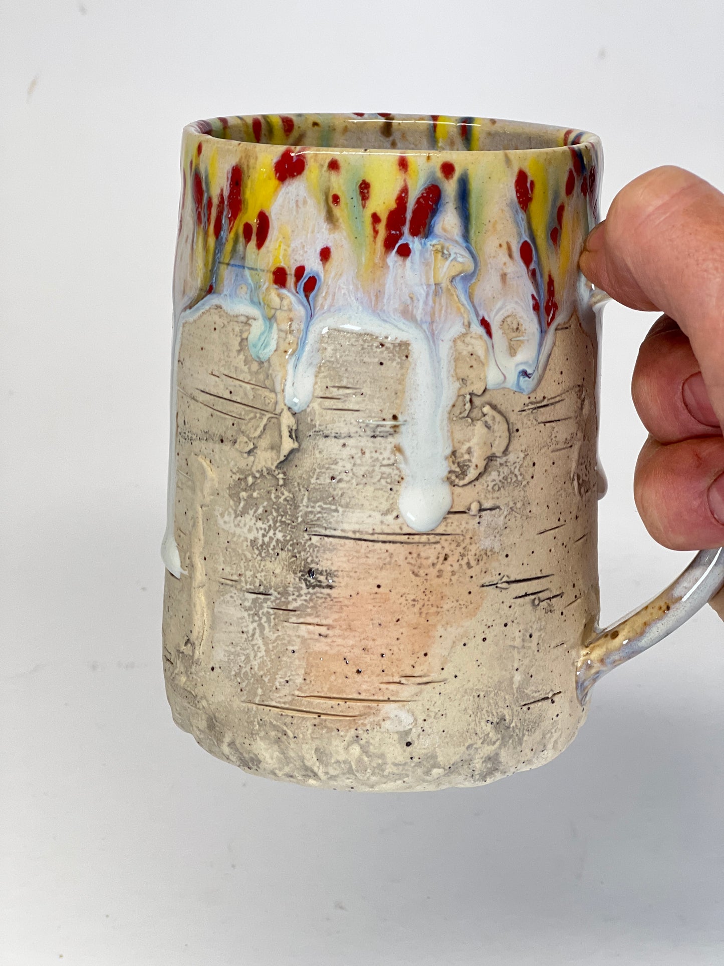 14 oz Birch Bark Rainbow Mug