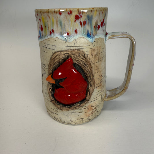 22 oz Birchbark Cardinal Mug