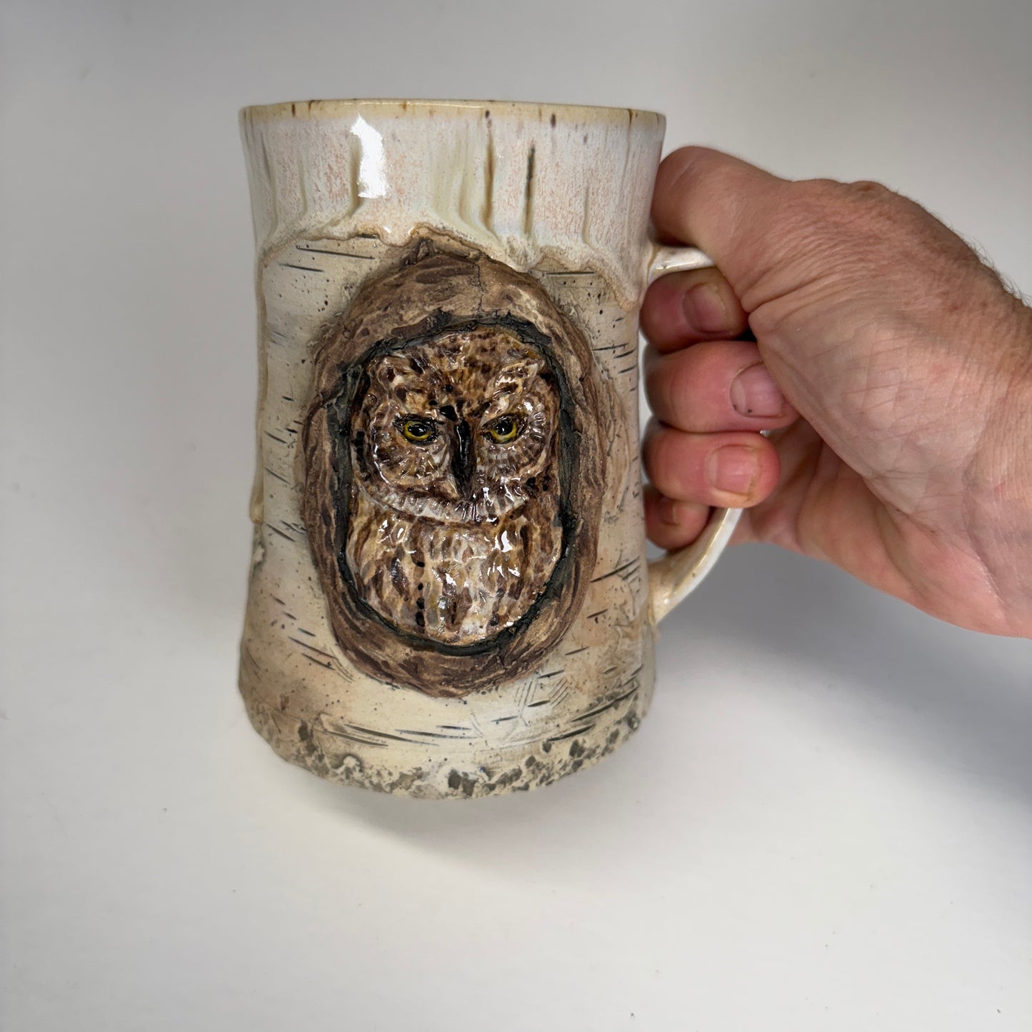 22 oz Owl Birchbark Mug