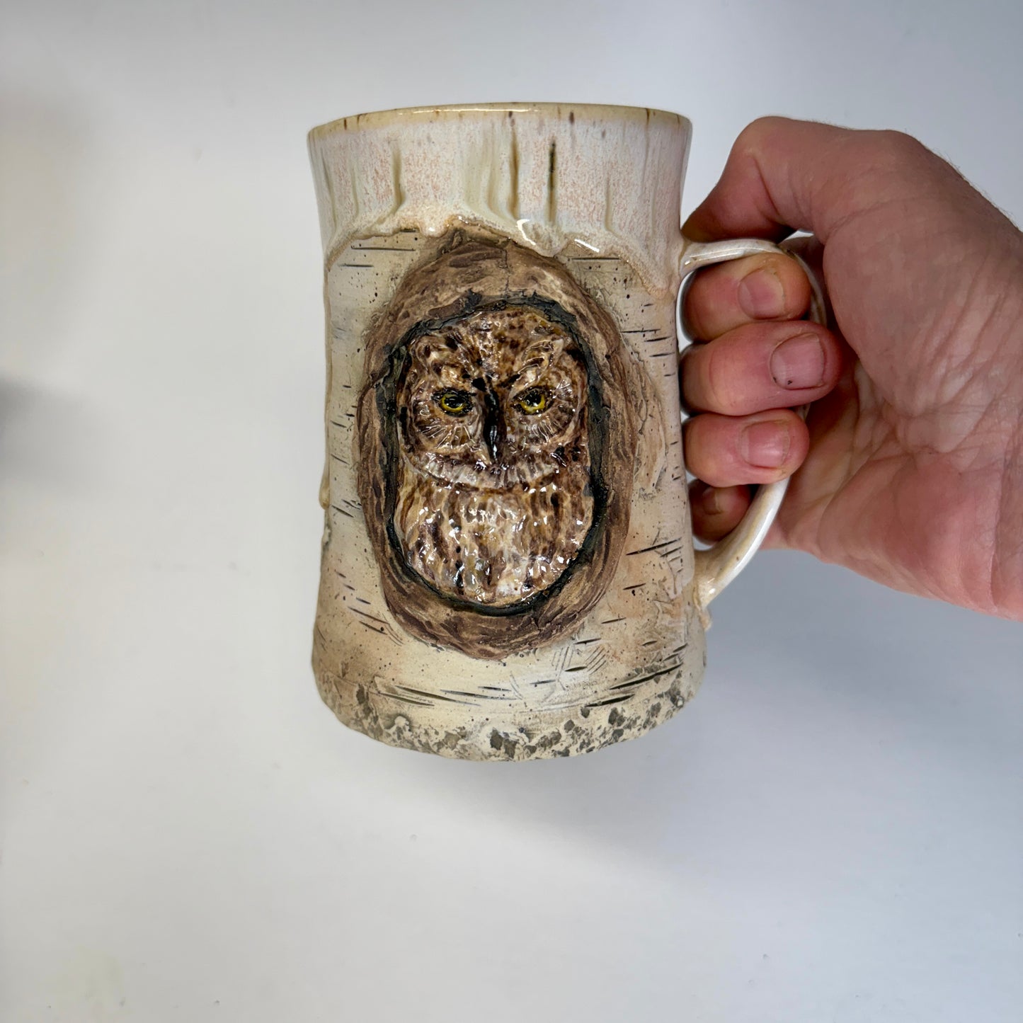 22 oz Owl Birchbark Mug