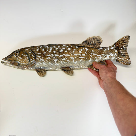 21" Handmade Northern Pike Stoneware Platter